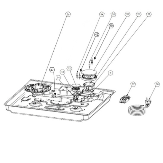 Joint Support Bruleur Wok (repère 48) CU005083