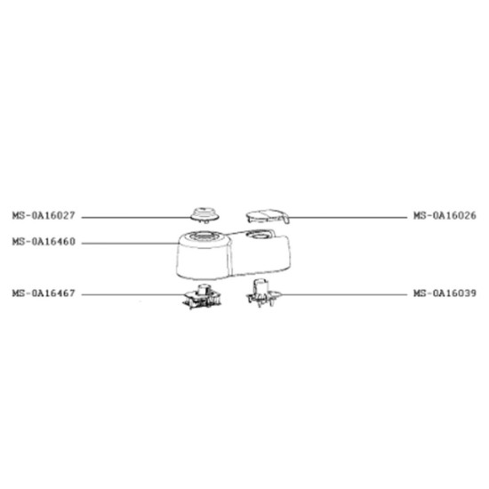 Demi boitier supérieur blanc (repère MS-0A16460) MS-0A16460
