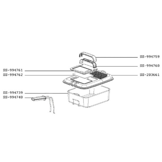 Support poignée de couvercle (repère SS-994761) SS-994761