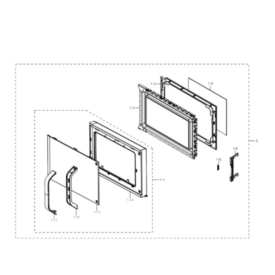 Porte complète repère 1 d'origine DE94-03555E