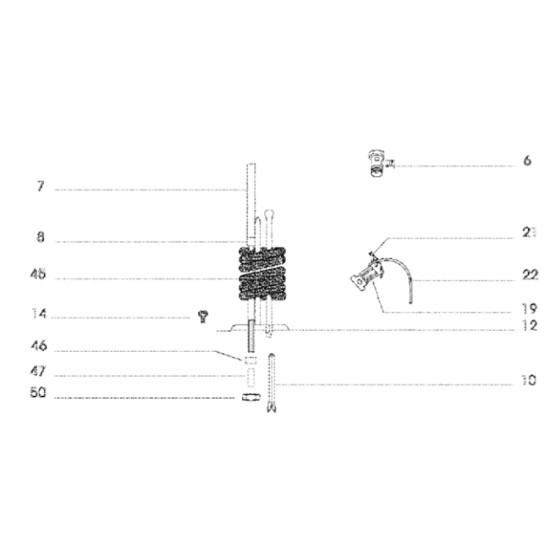 Resistance steatite 3000W Longueur 450 mm diam 52mm (repère 45) 95X0022