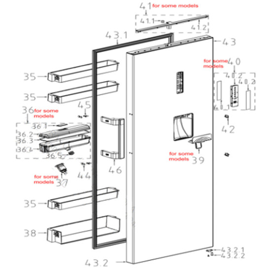 Balconnet Bouteilles (repère 38) FR000516