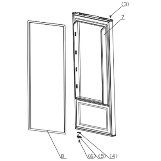 Porte Ref Noir Mat (repère 7) FR001750