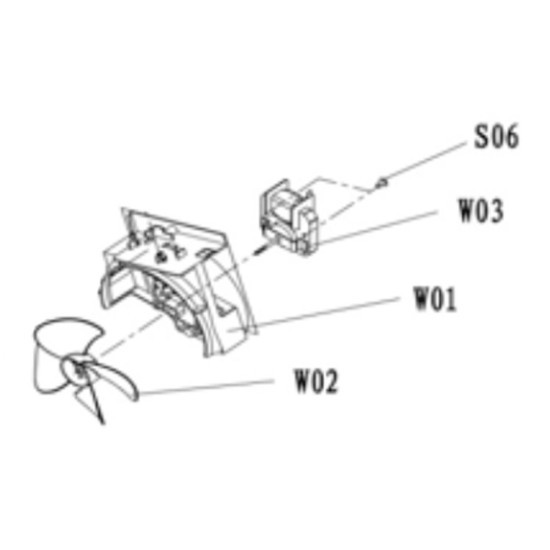Moteur + Ventilateur (repère w03) CU003956