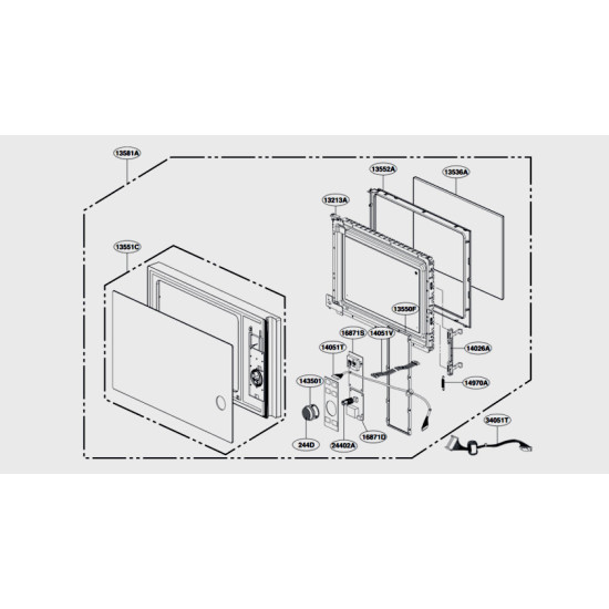 Vitre et encadrement repère 13551C ADC75546804
