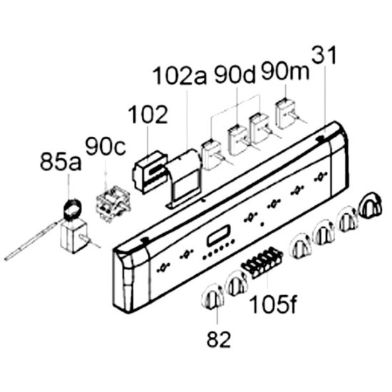 Bouton poussoir à partir de 07/14 (repère 105 f) 41019495