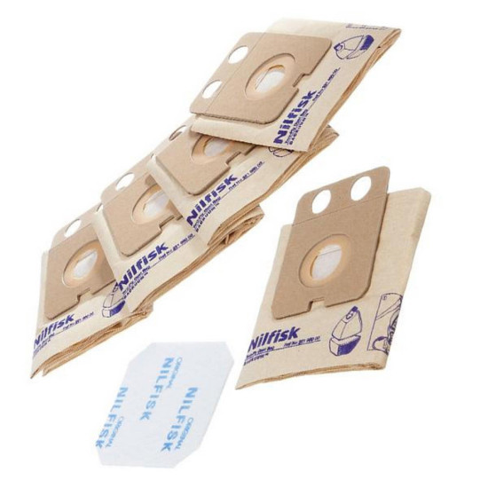 Lot de 5 sacs papier + 1 pre filtre BACKUUM 22198000
