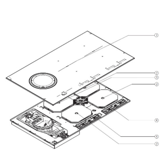 Verre céramique hig1995a glu assy (repère 1) 807789