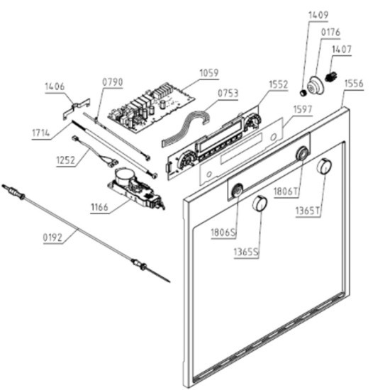 Platine de commande (repère 1552) 589637