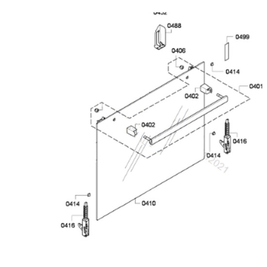Vitre de façade (repère 0410) d'origine 00683138, 683138