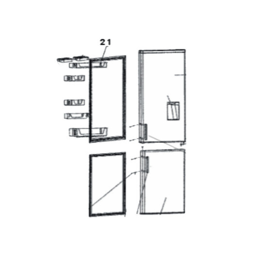 Balconnet supérieur repère 21 (partie réfrigérateur) 1072662, 12040365