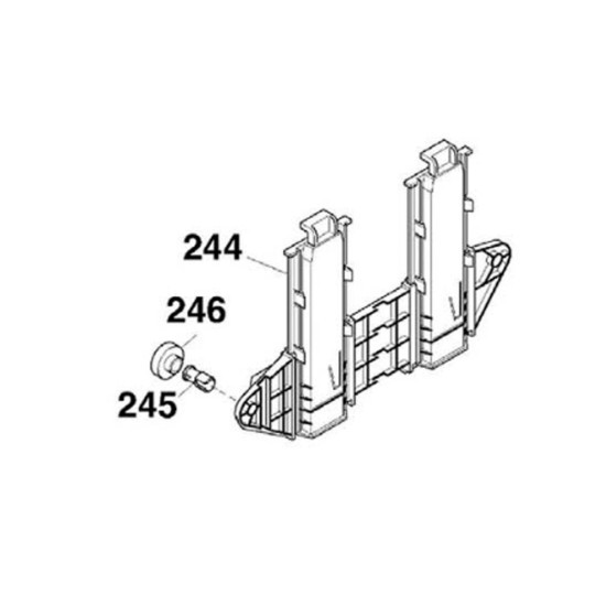 Roue + axe panier inférieur (repère 245) 91601247, 91601253