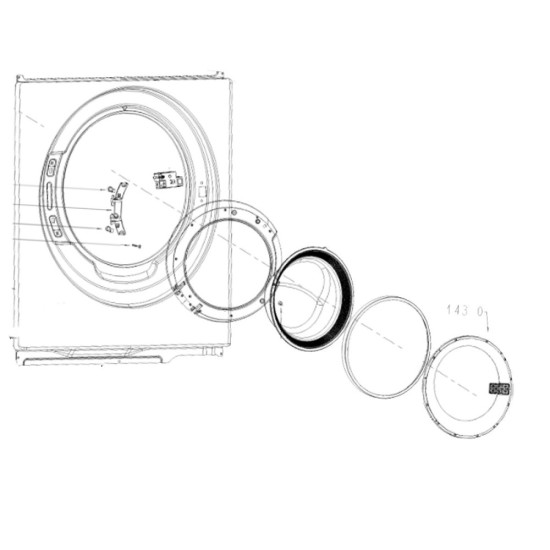 Cadre extérieur de hublot repère 1430 d'origine 481010564947, C0374996