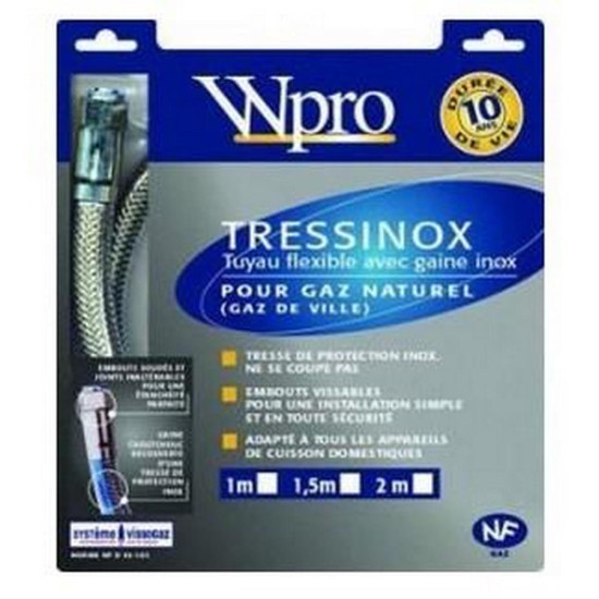 Tuyau de gaz TRESSINOX gaz naturel long. 1,5m garantie 10 ans d'origine 480181700088