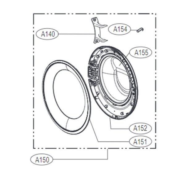Hublot complet repère A150 ADC74745510