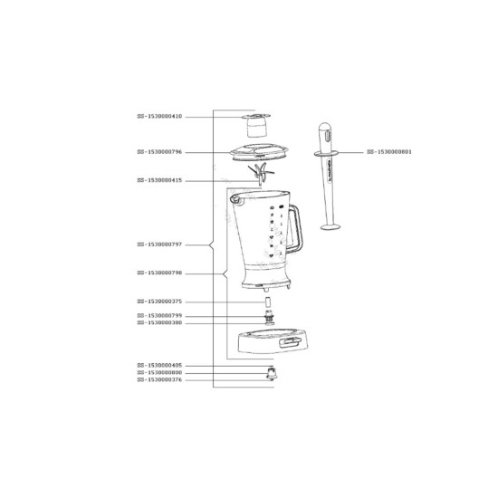Bol blender noir (repère SS-1530000798) SS-1530000798, MS-5A11170