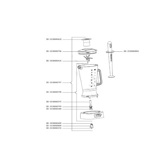 Bol blender noir (repère SS-1530000798) SS-1530000798, MS-5A11170