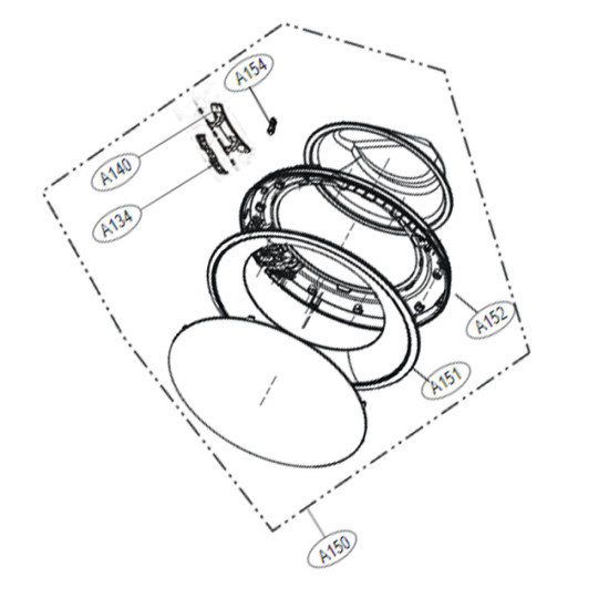 Hublot complet (repère n°A150) ADC74745513