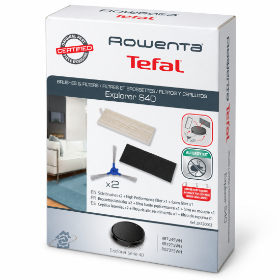 Rowenta Kit filtres et brossettes aspirateur robot ZR690101 / ZR690102