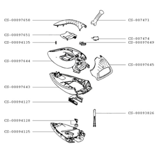 Dessus de  poignée (repère CS-00097650) CS-00097650
