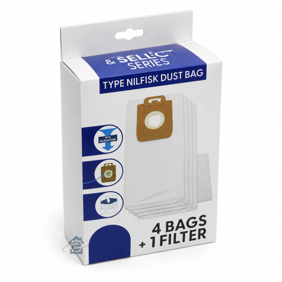 Boite de 4 sacs Hygiene + pre filtre POWER 1470416500, 128389187