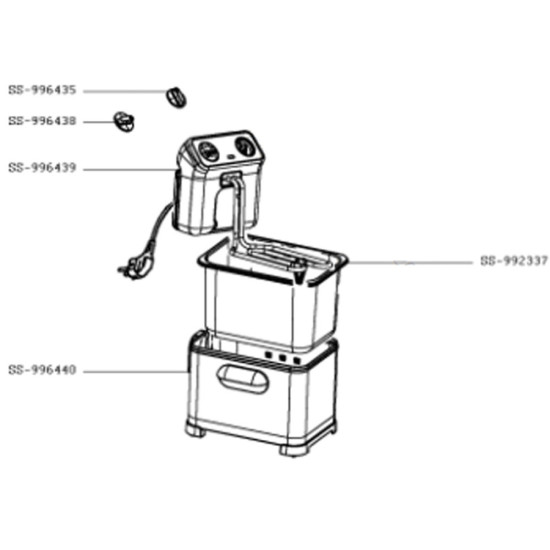 Boitier + résistance sans boutons (repère SS-996439) SS-996439