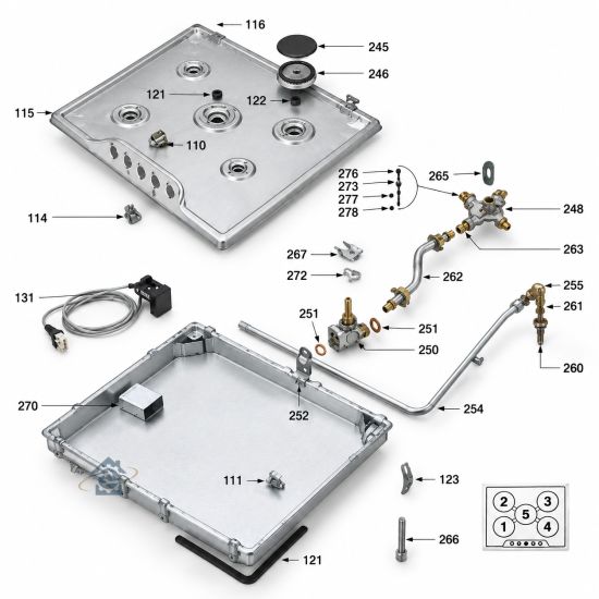 Support injecteur avant gauche (repère 248) 77X9330