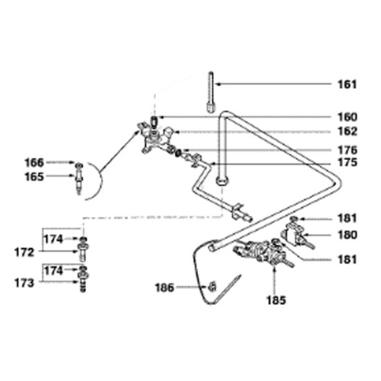 Tuyau de gaz arrière gauche (repère 175) 74X2926