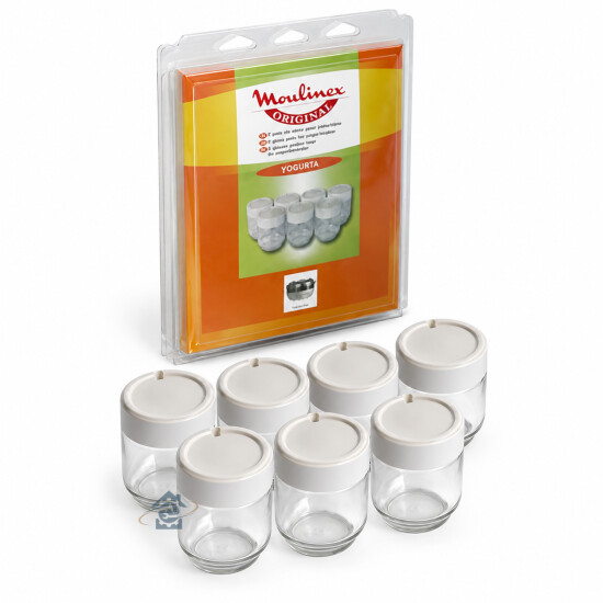 Moulinex - Lot de 7 pots en verre avec couvercle - A14A03