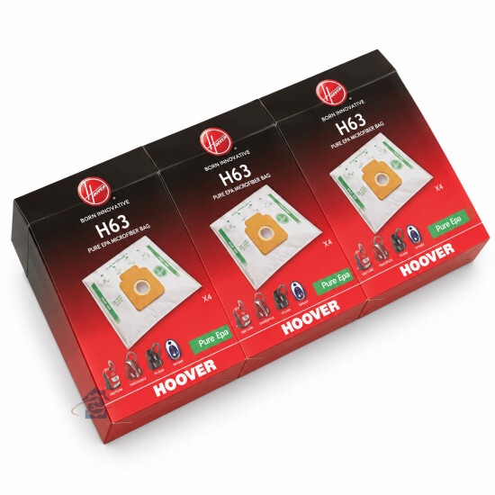 Hoover Lot de 3 boîtes de 4 sacs aspirateur H63 - 35602585