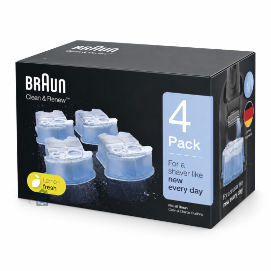Braun Pack de 4 recharges de liquide nettoyant pour rasoir - 81387055