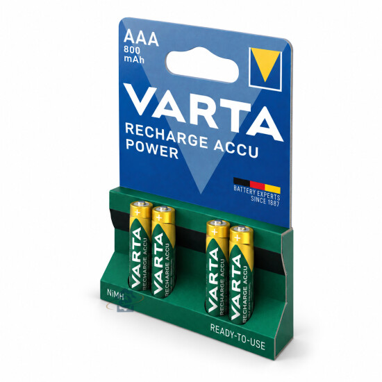 Varta Piles rechargeables NiMH AAA LR03 – Blister de 4 (56703101404)