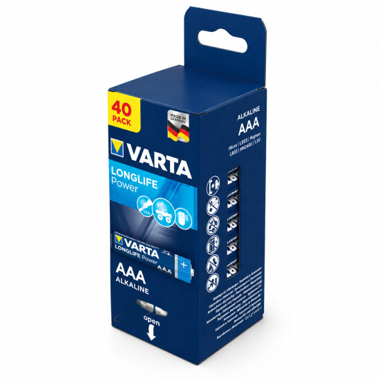 Varta - Lot de 40 piles alcalines AAA LR03 - 4903121194
