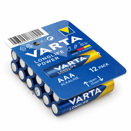 Lot de 12 piles alcalines AAA LR03 Varta - 4903301112