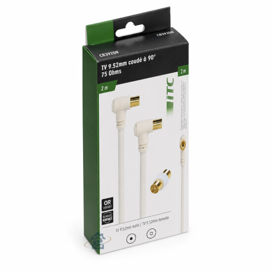 Câble TV coudé 2M - ITC ACCESSOIRES 304499