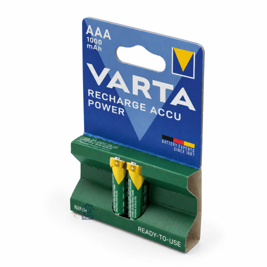 Varta - Lot de 2 piles rechargeables NiMH AAA LR03 1000mAh - 5703301402