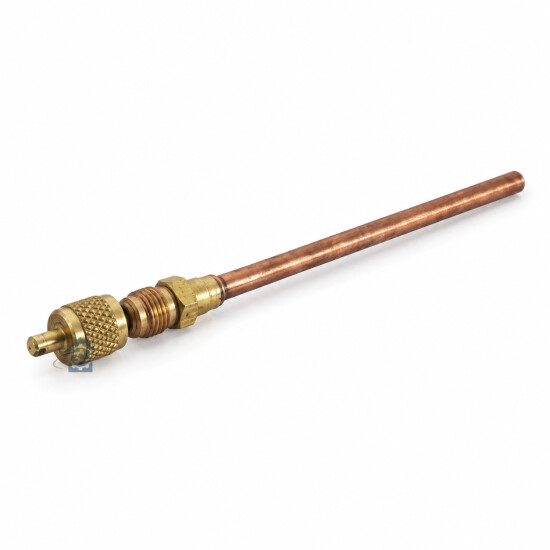 Queue de charge à souder 1/8" 90 mm avec vanne Schrader
