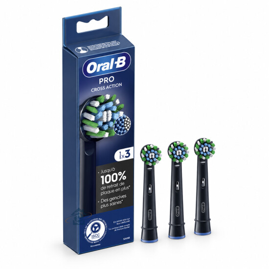 Braun Brossettes Cross Action Pro X3 Noires (lot de 3)
