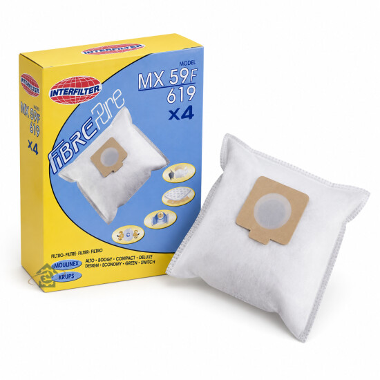 Boîte de 4 sacs microfibres pour aspirateur Moulinex / Krups - 35600735