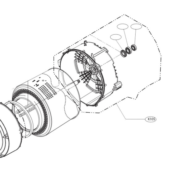 Demi cuve arrière repère K105 AGM75471429