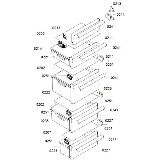 Tiroir (repère 0221) d'origine 11013702