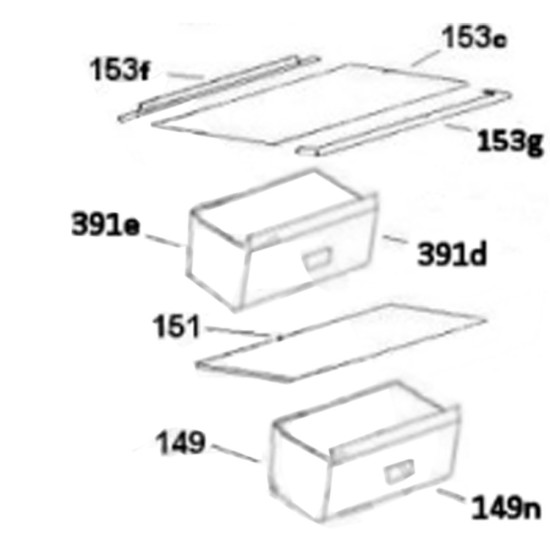 Clayette verre bac à légumes (repère 151) 49034191