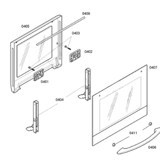 Vitre extérieure de porte (repère 0407) 00246276