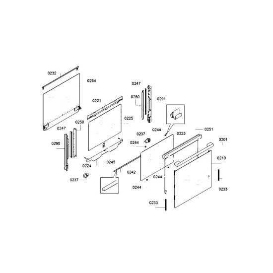 Vitre extérieure (repère 210) 00772001, 00776038