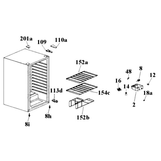 Grille supérieure (repère 152a) 49010076