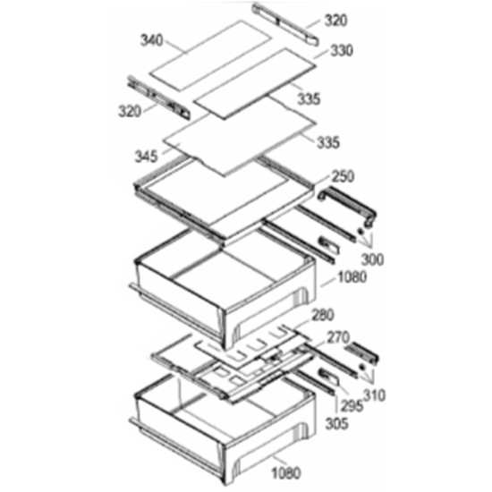 Tiroir compartiment 0 dégrée c (repère 1080) 9290546